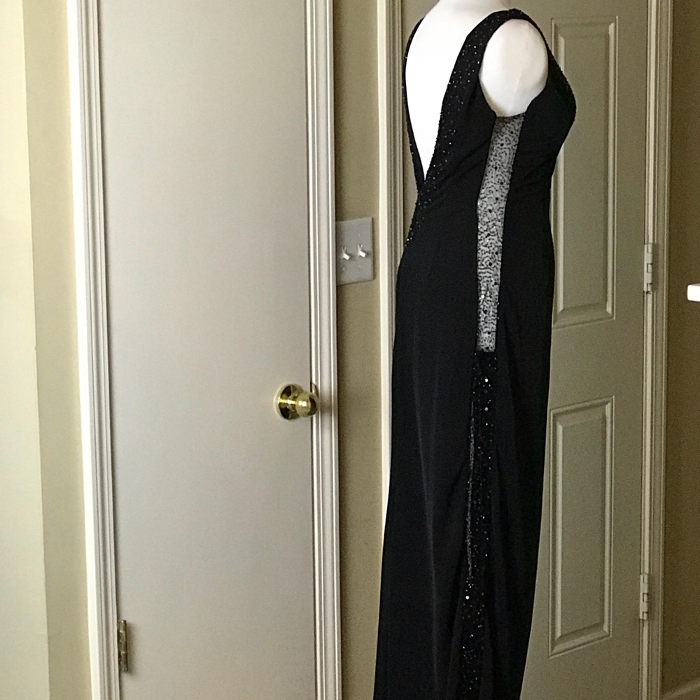Julie_Black Gown_Sheer Side Panels w/Beading